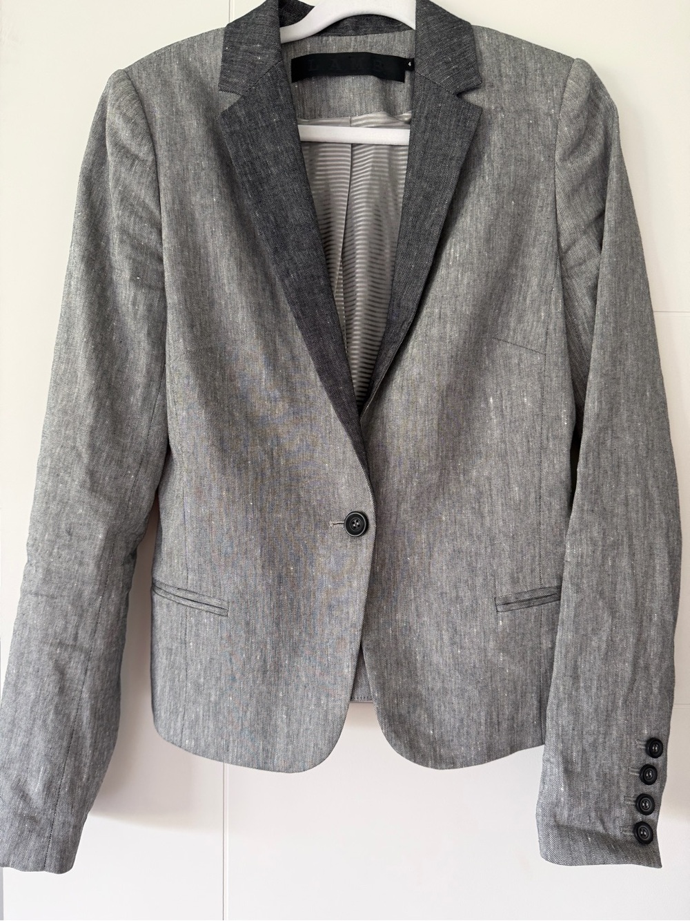 L.A.M.B. Gray Notch Lapel Tailored Blazer Gwen Stefani vintage